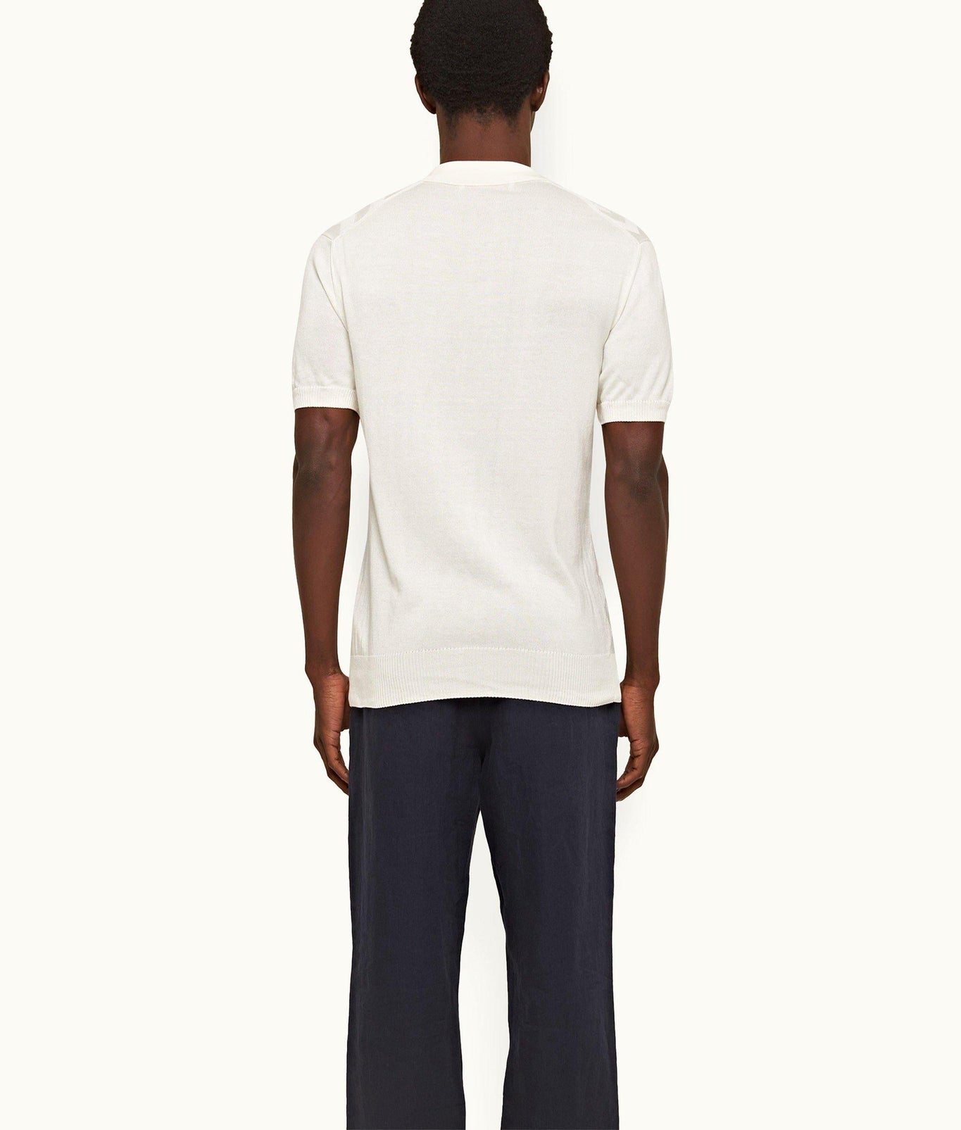 Horton Silk Tailored Fit Silk-Cotton Chevron Polo Shirt | Sea Mist