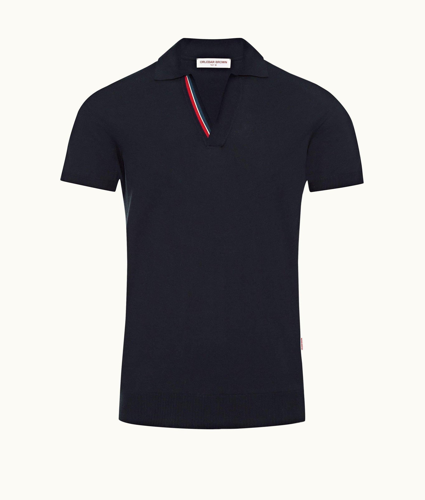 Horton Stripe Tailored Fit Organic Cotton Polo Shirt | Navy