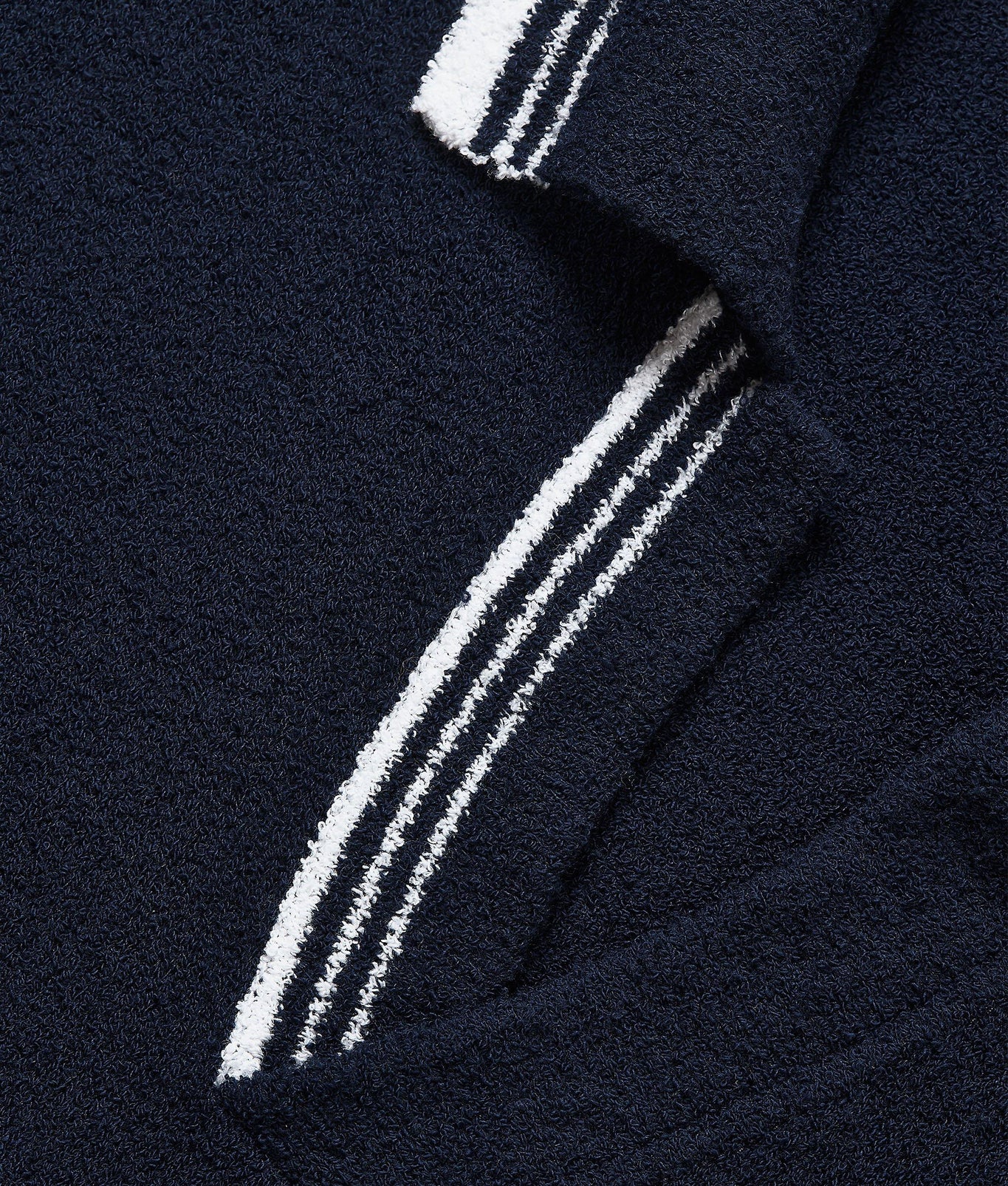 Horton Tailored Fit Long-Sleeve Boucle Stitch Polo Shirt | Night Iris