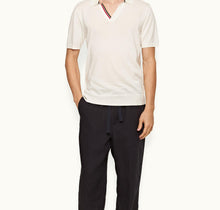 Horton Tipping Tailored Fit Ob Stripe Tipping Organic Cotton Polo Shirt | White Sand