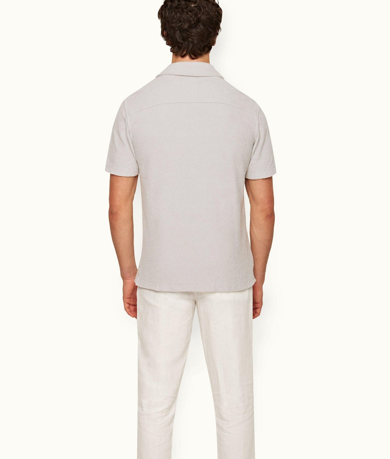 Howell Towelling Relaxed Fit Capri Collar Short-Sleeve Cotton Shirt | Cinder