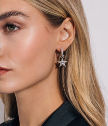 Moon and Star Huggie Charms | Silver