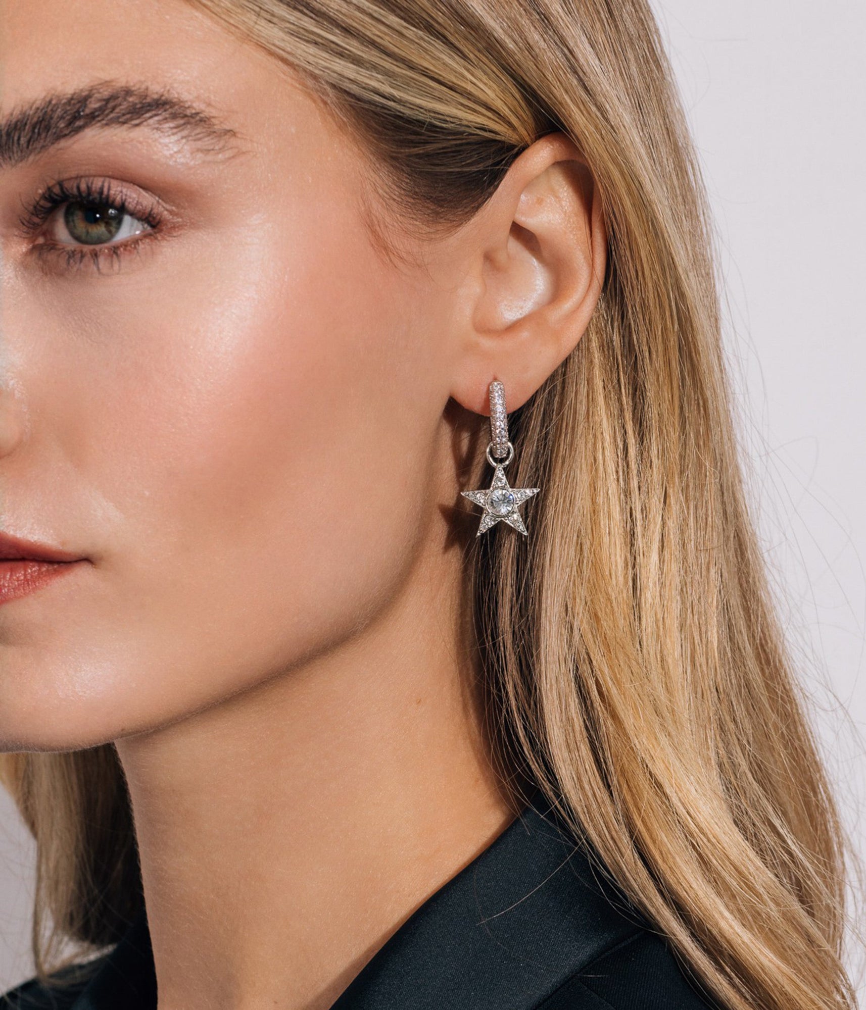 Moon and Star Huggie Charms | Silver