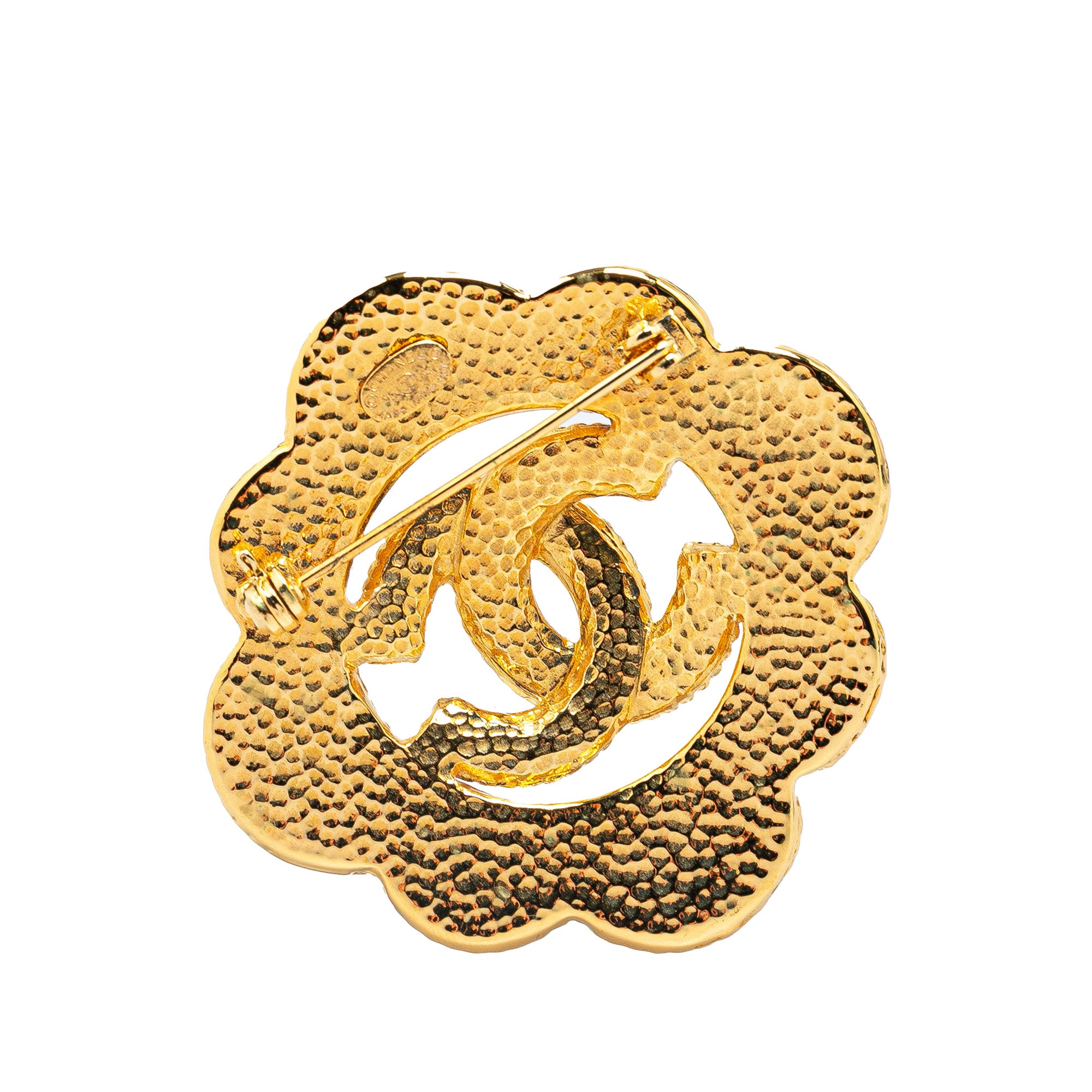 Chanel | Pre-Owned Gold Plated Faux Pearl CC Brooch | Gold