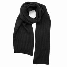 Merino Ribbed Scarf | Black