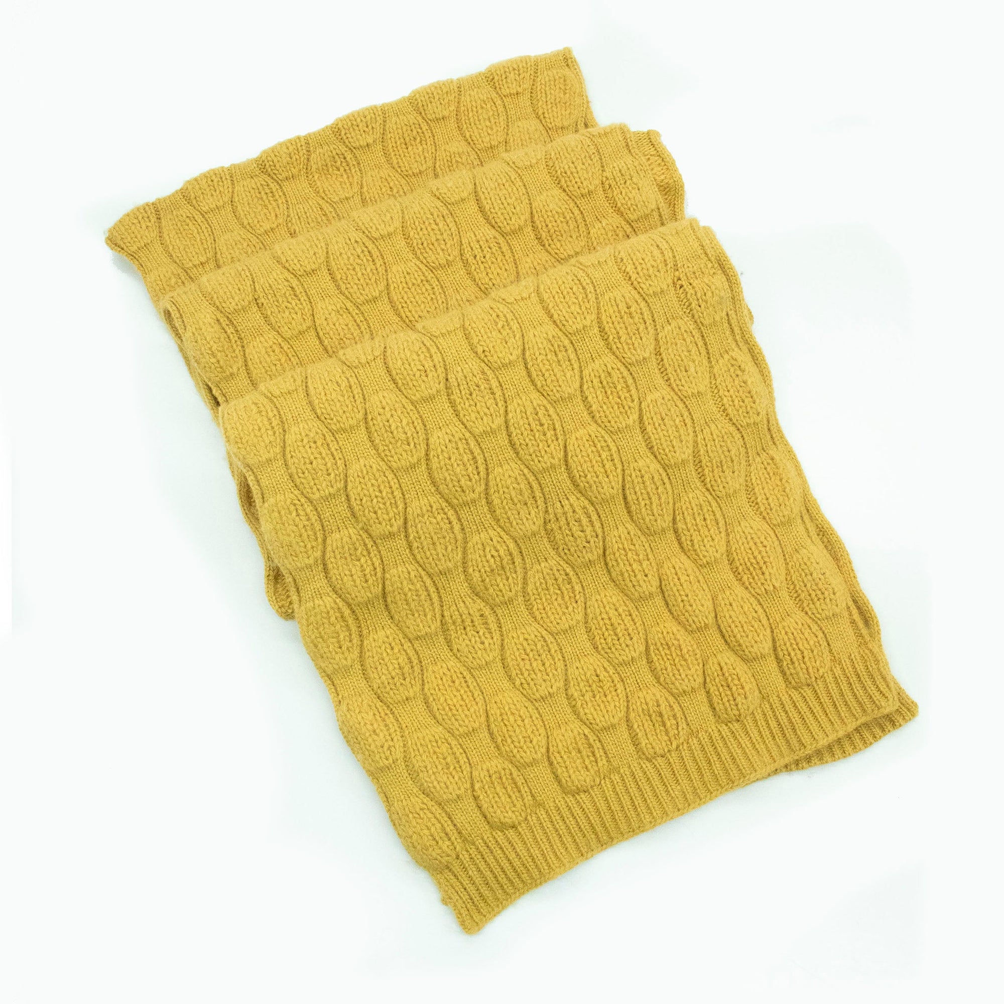 Scarf In Bubbles Stitch | Mustard