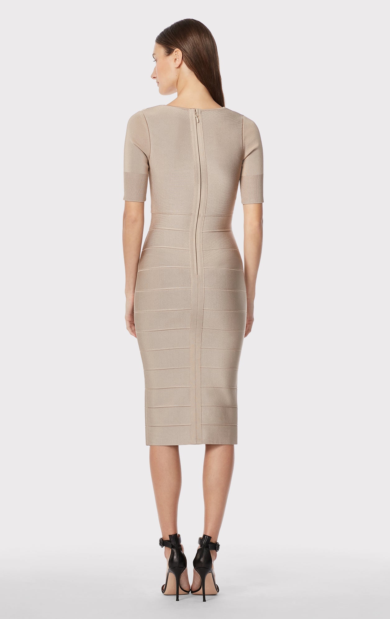 Asymmetric Strappy Icon Dress | Taupe