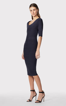 Asymmetric Strappy Icon Dress | Dark Navy