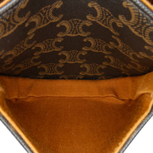 Celine | Pre-Owned Medium Triomphe Coated Canvas Folco Crossbody - I | Caramel/Dark Brown