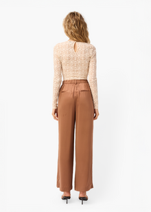 Fabian Wide Leg High Rise Pant | Carob