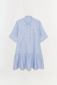 Womens | Cris Cotton Mini Dress | Blue Hydrangea Stripe