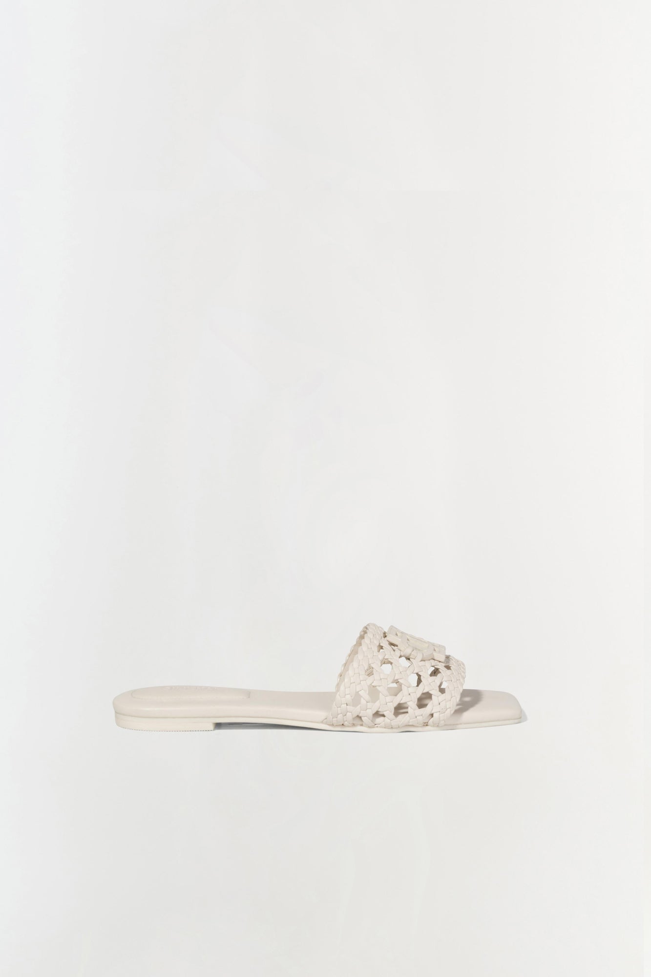Womens | Dion Woven Slide | Cream
