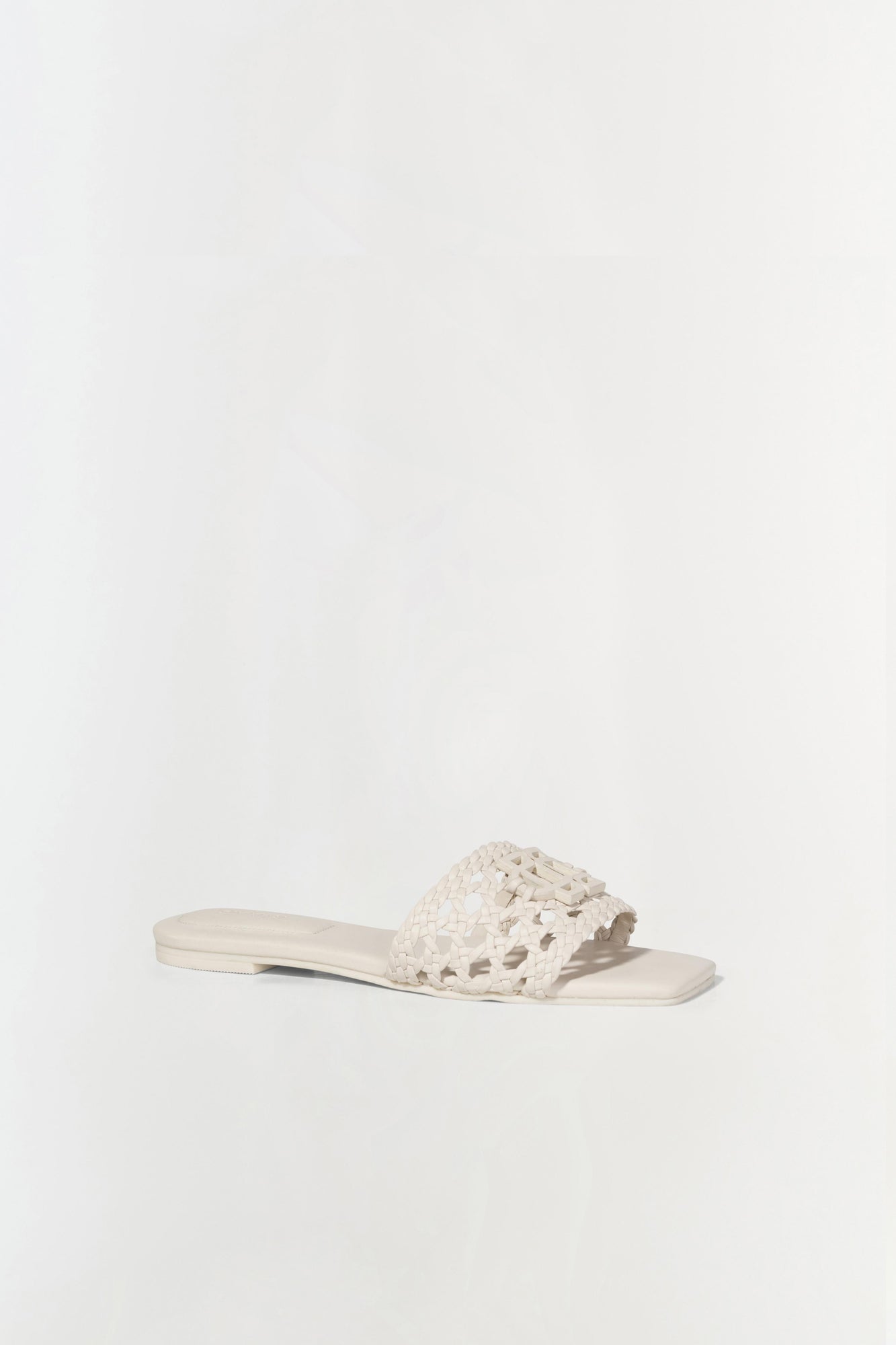Womens | Dion Woven Slide | Cream