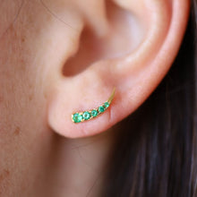 Women | Emerald Ear Crawlers | 14k Rose Gold