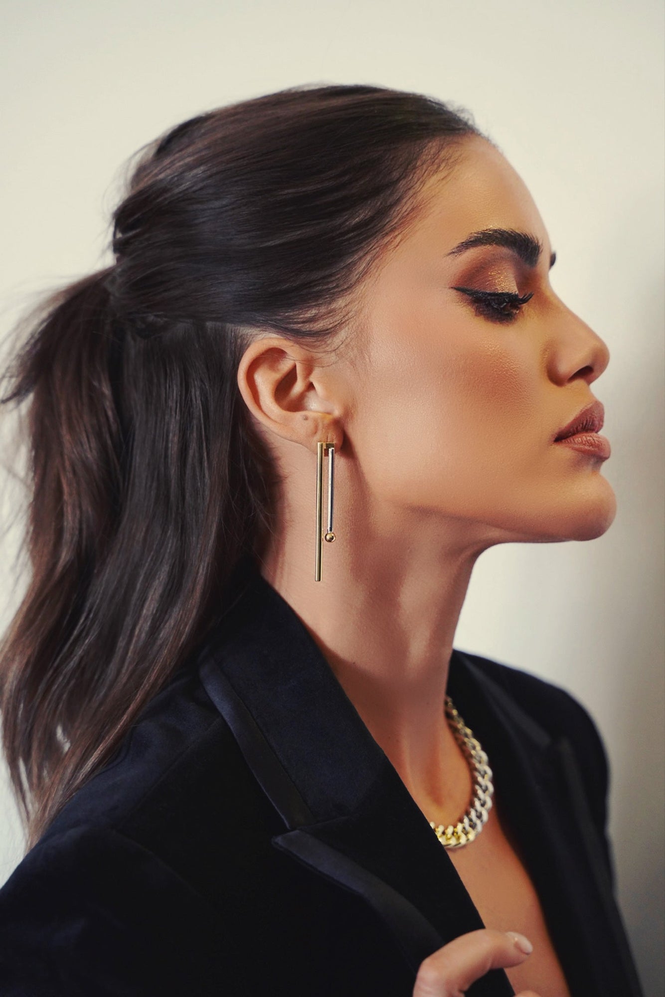 The Bold Beam Drop Earring (Elaluz X Argento Vivo) | 18K Yellow Gold-Plated