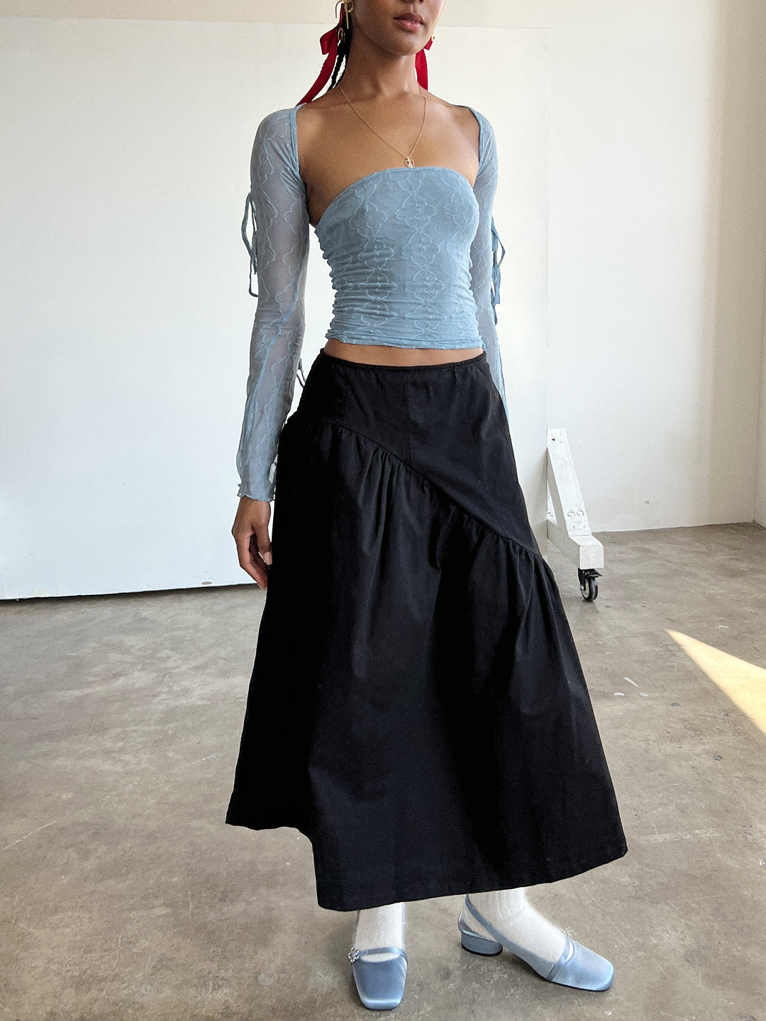 Maeve Midi Skirt | Caviar Twill