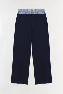 Womens | Ophelia Double Waistband Combo Pant | Midnight Multi