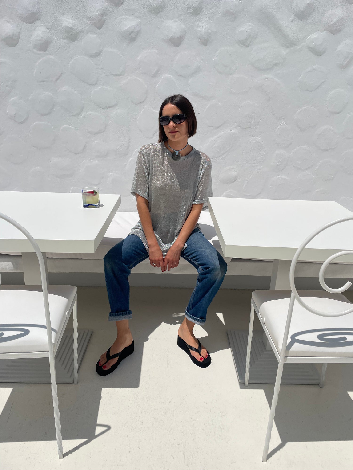 Beam Tunic | Metallic Silver