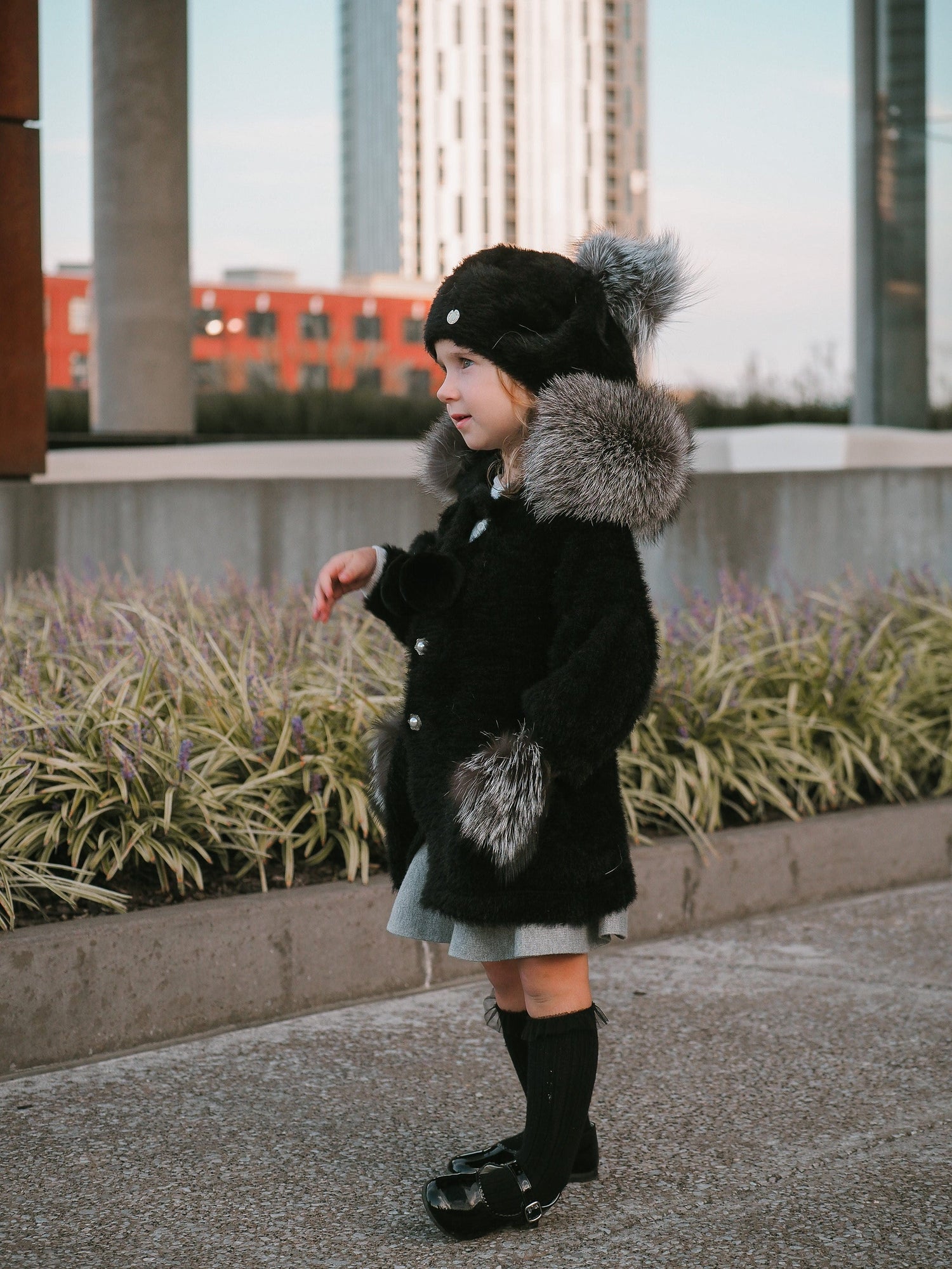 Milana Noir Sweater Coat - Petite Maison Kids