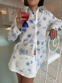 Tessa Button Down | Caviar Dreams Blue Multi