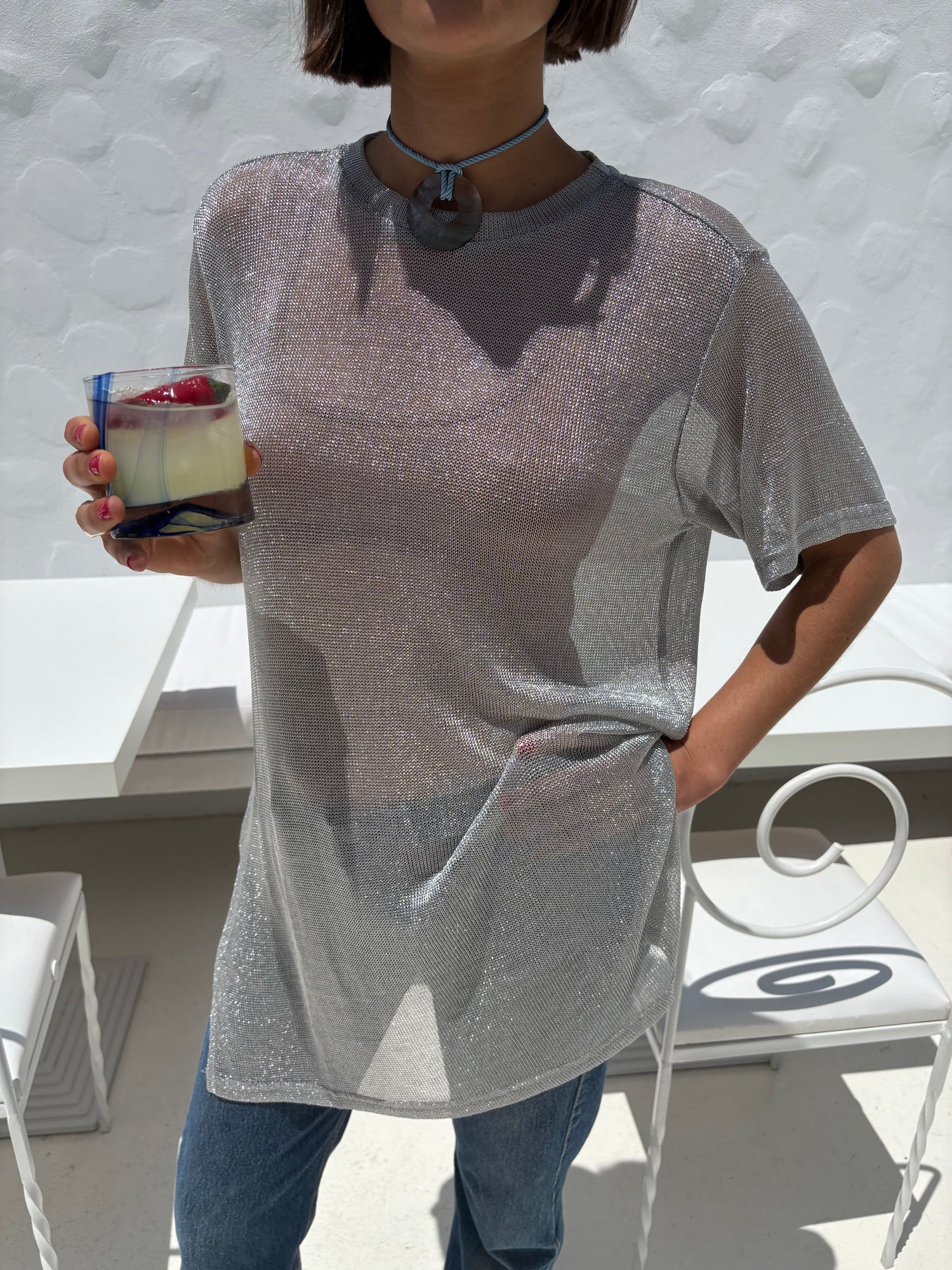 Beam Tunic | Metallic Silver