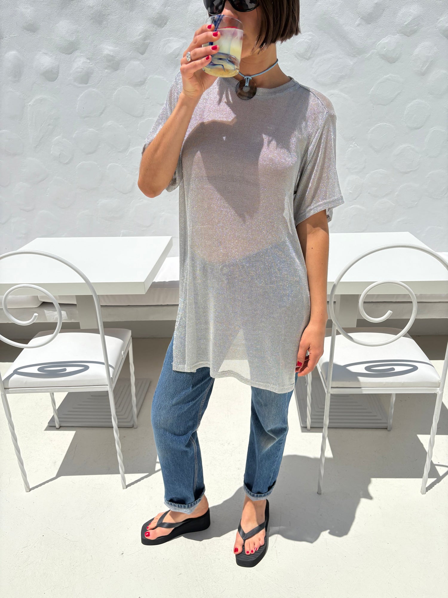Beam Tunic | Metallic Silver