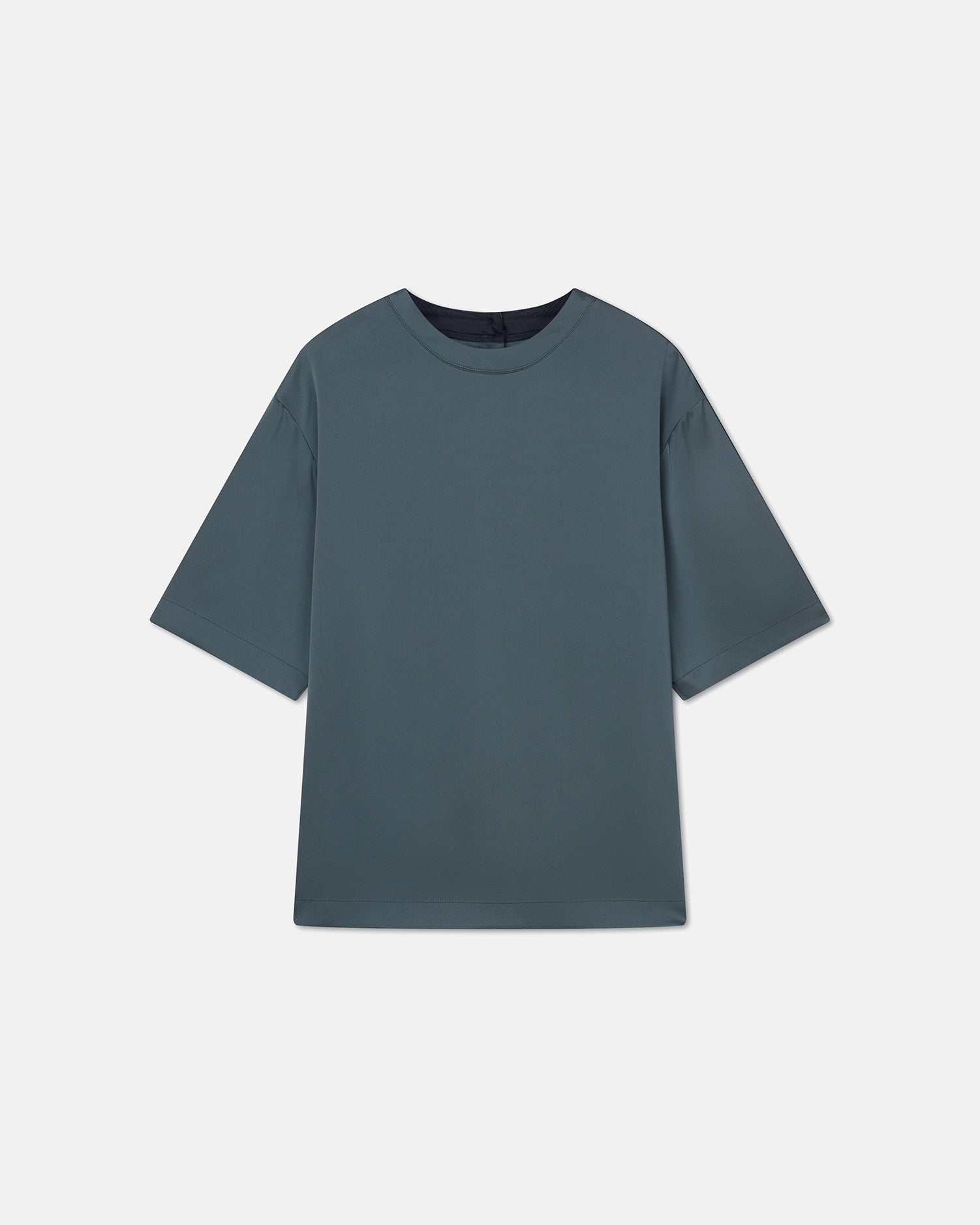 Isaac Slip Satin T-Shirt | Carbon