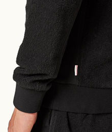 Isar Classic Fit Mixed Texture Sweatshirt | Black