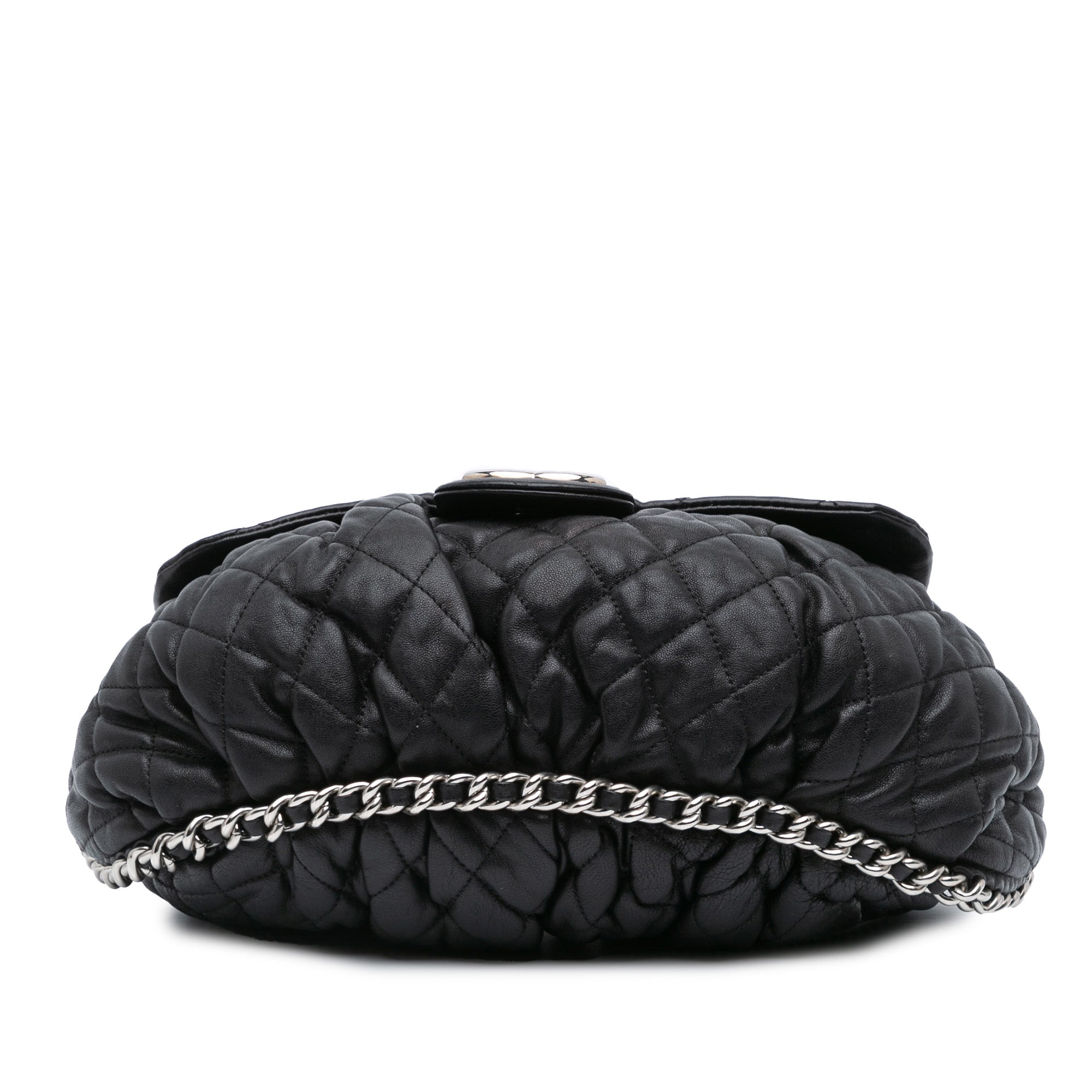 Chanel | Pre-Owned Large Lambskin Chain Around Flap | Black