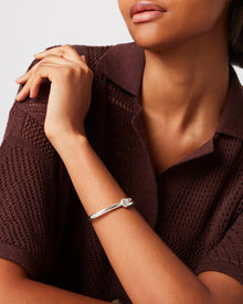 Maeve Bangle | Silver Dipped Brass