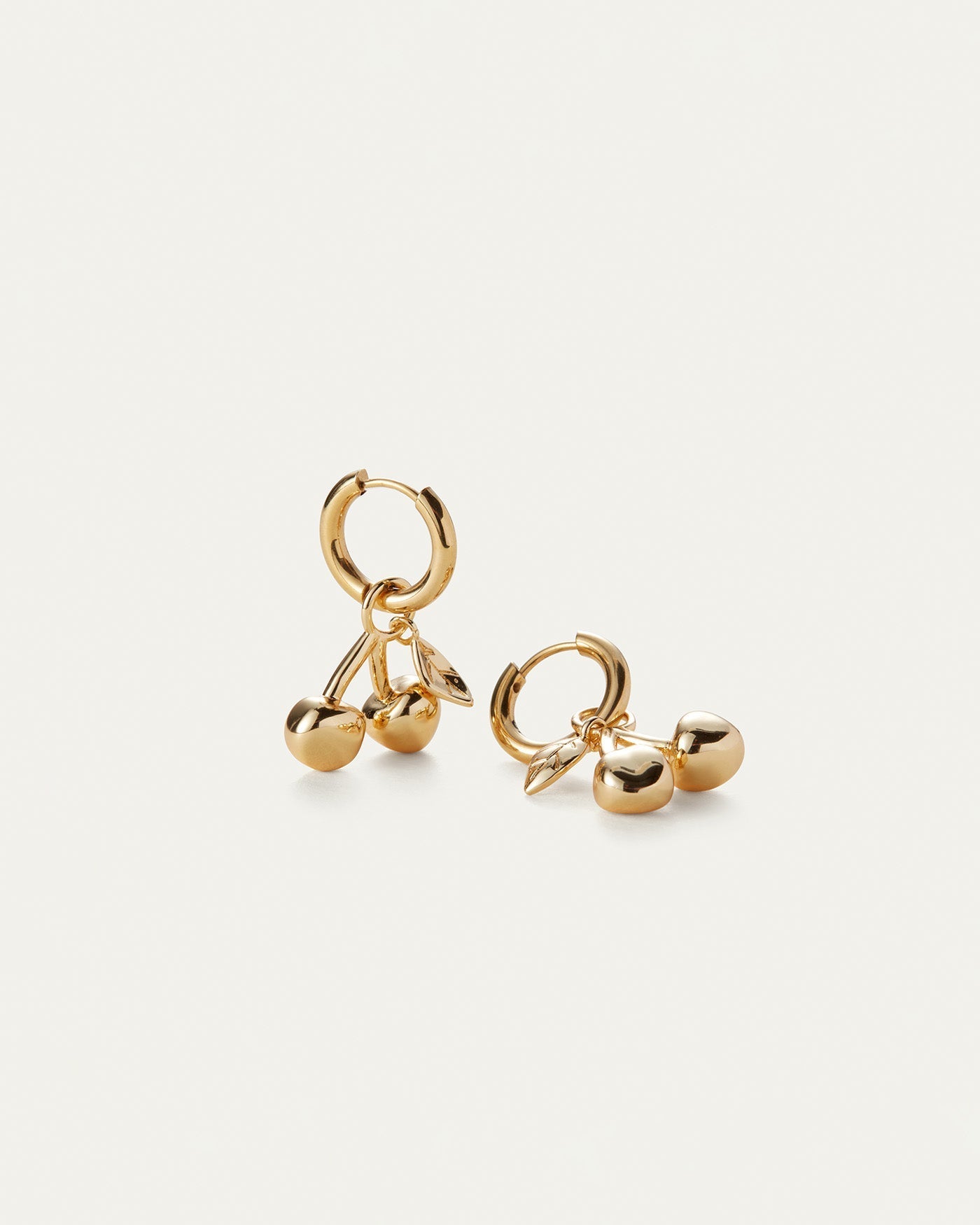 Puffy Heart and Cherry Huggie Play Kit | 14K Gold