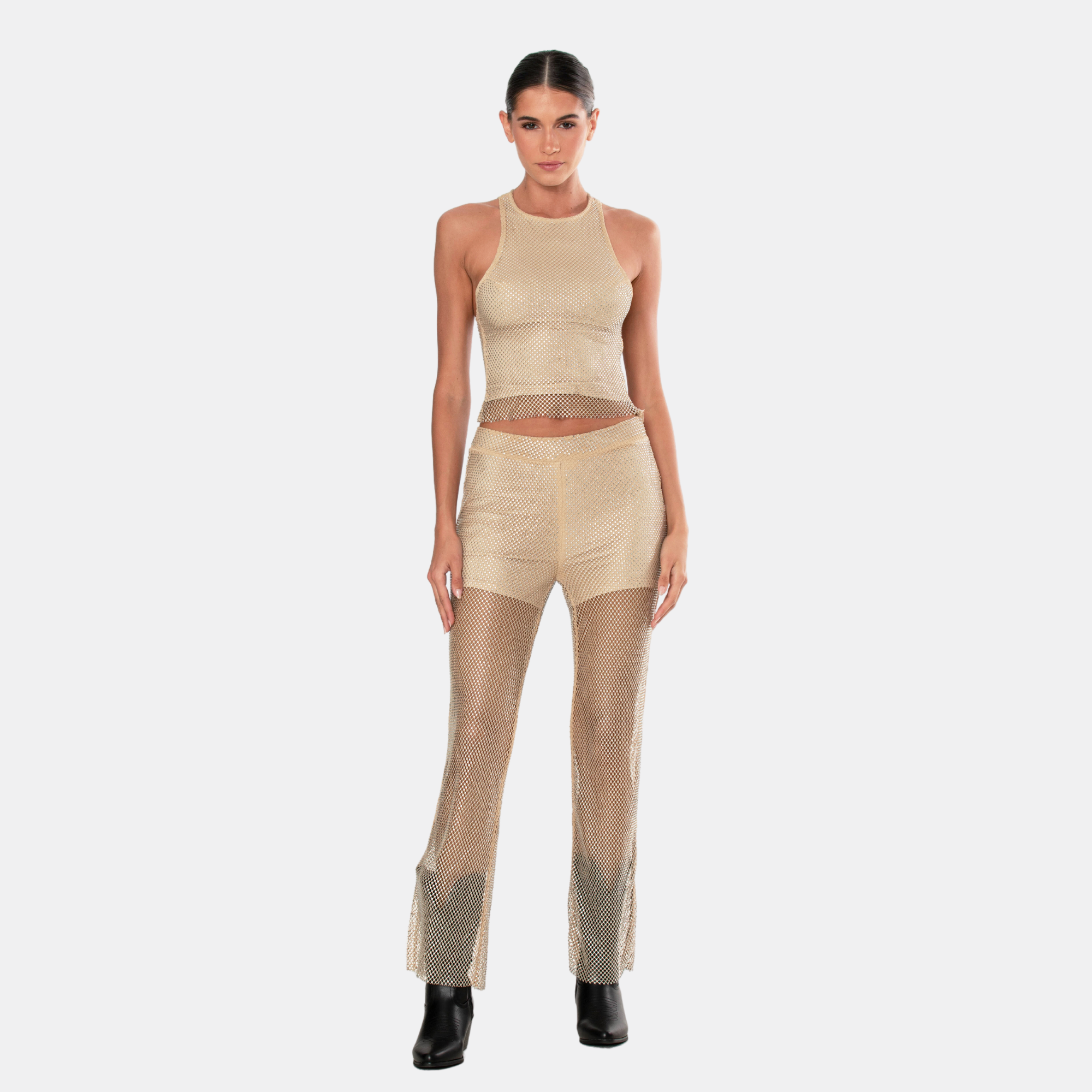 OW Collection JINX Embellished Tank Top Account 036 - Tan