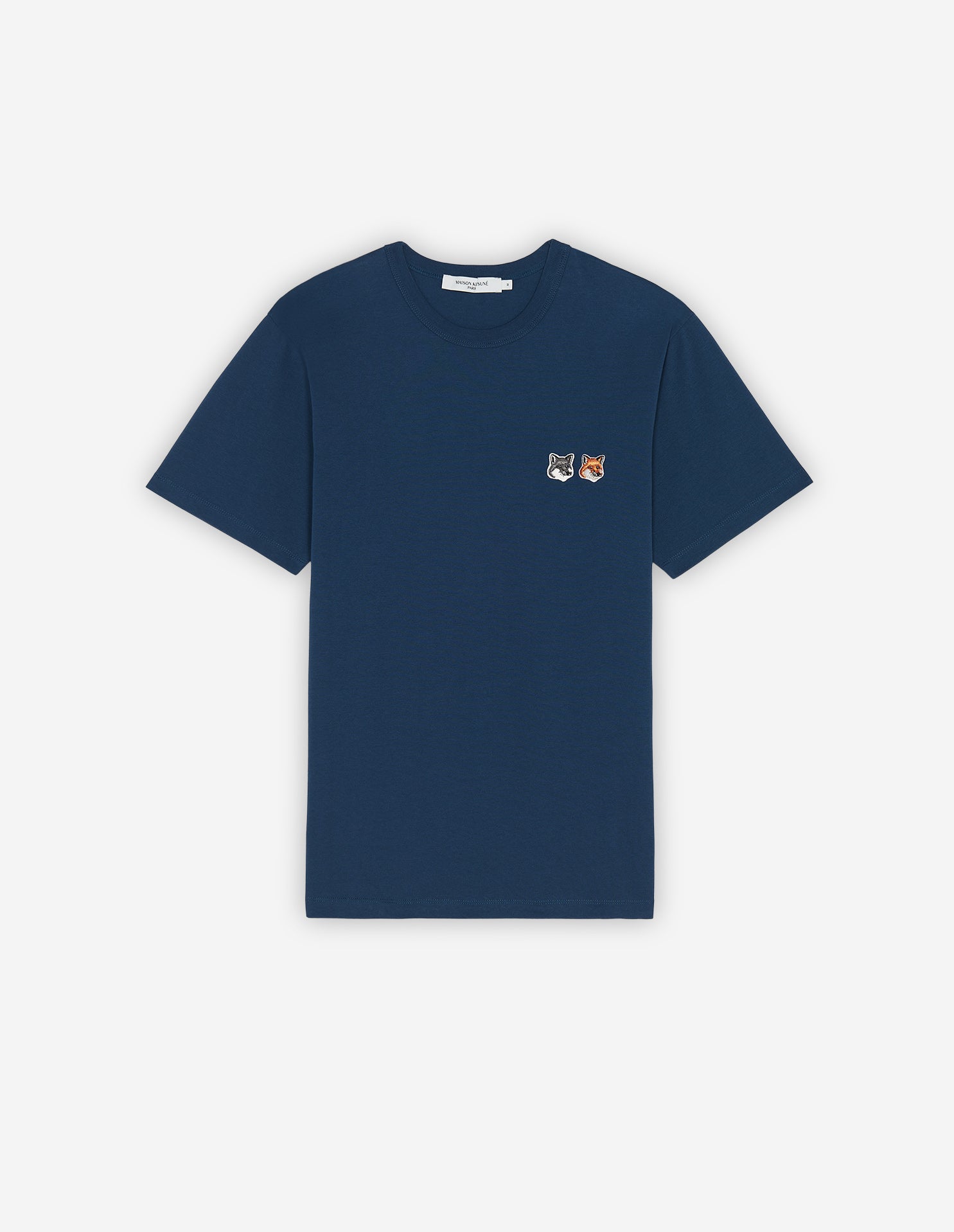 Mens | Double Fox Head Patch Classic Tee-Shirt | Blue Denim