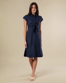 Tie Front Midi Dress | Dress Blue