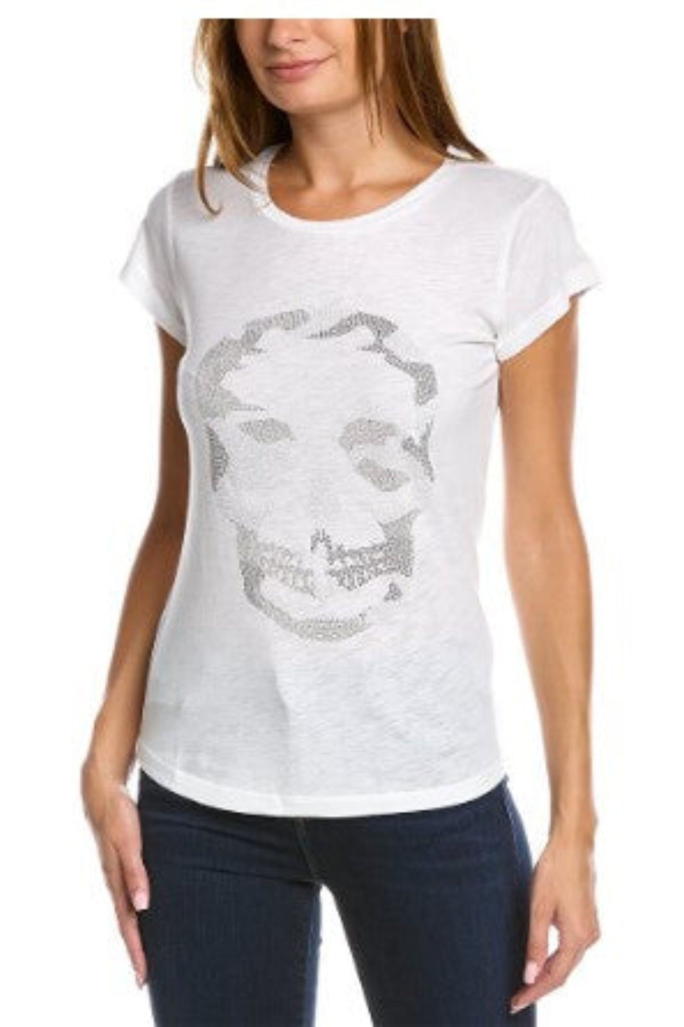 Skinny Camo Skull Strass  | White