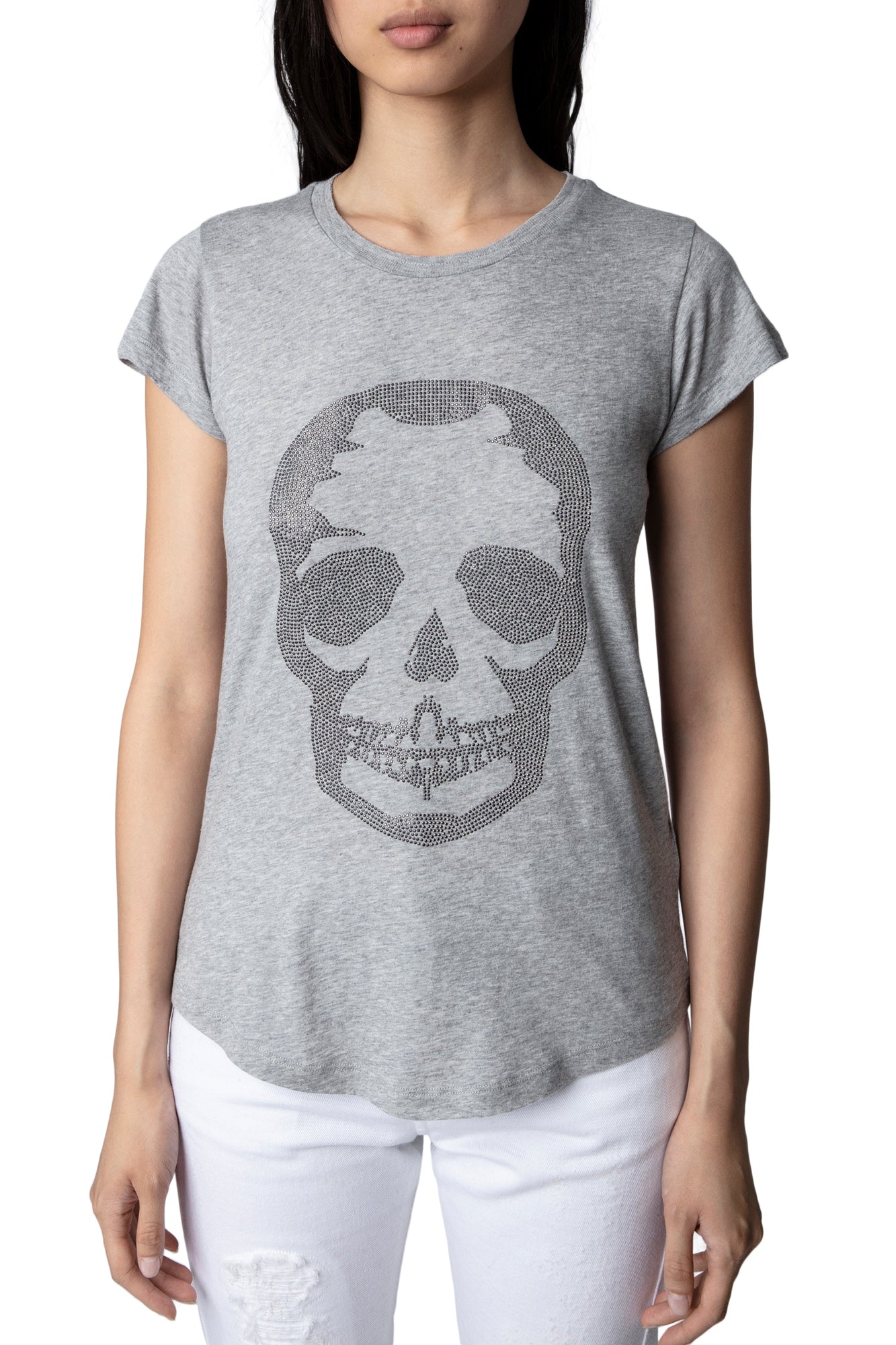 Skinny Skull Strass  | Gray