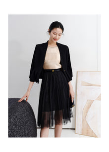 Jacquard Gradient Skirt | Black