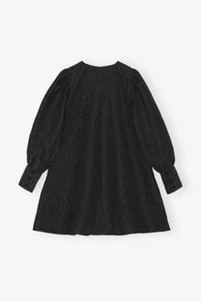 Jacquard Organza Mini Dress | Black