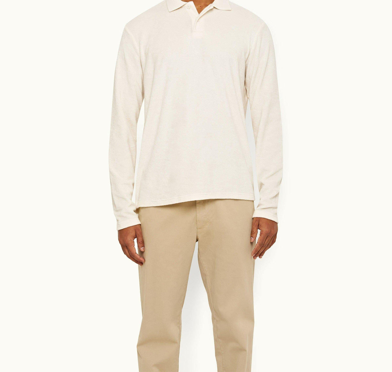 Jarrett Towelling Classic Fit Organic Towelling Long-Sleeve Polo Shirt | Matchstick