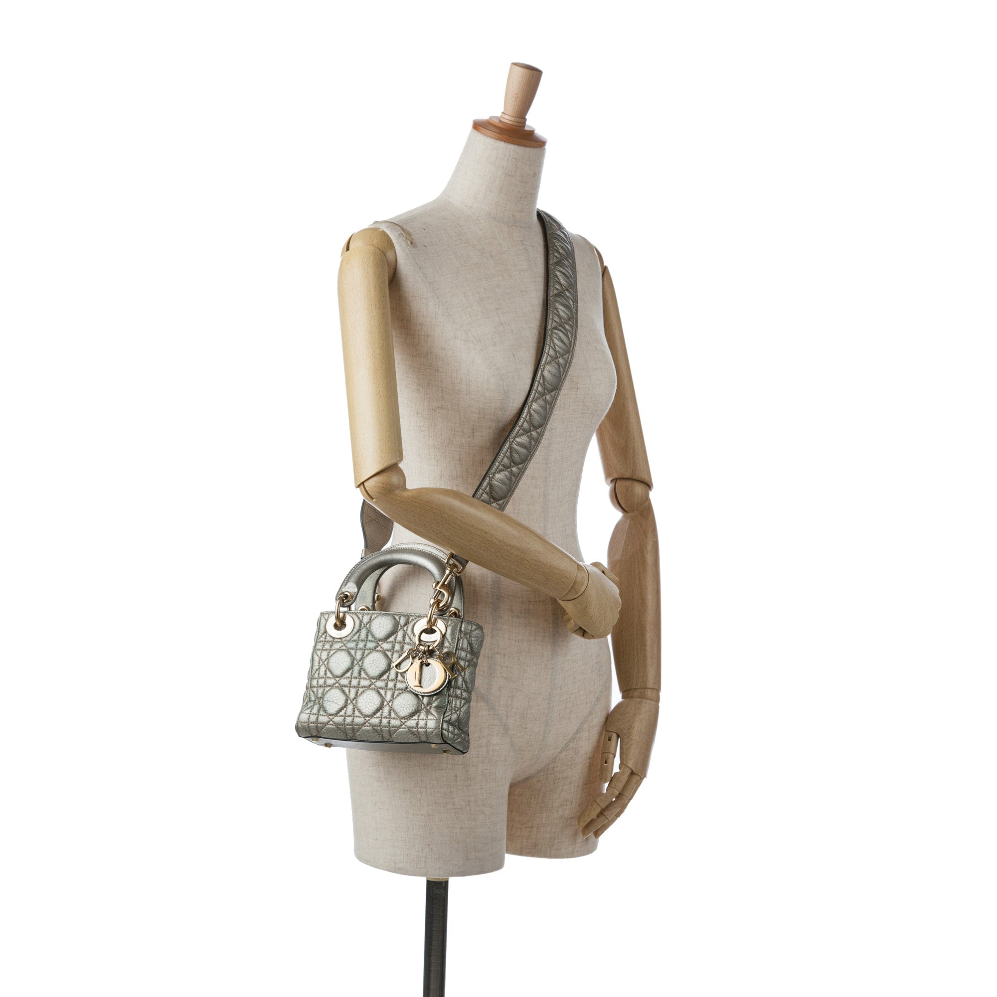 Dior | Pre-Owned Mini Lambskin Cannage Supple Lady | Gray