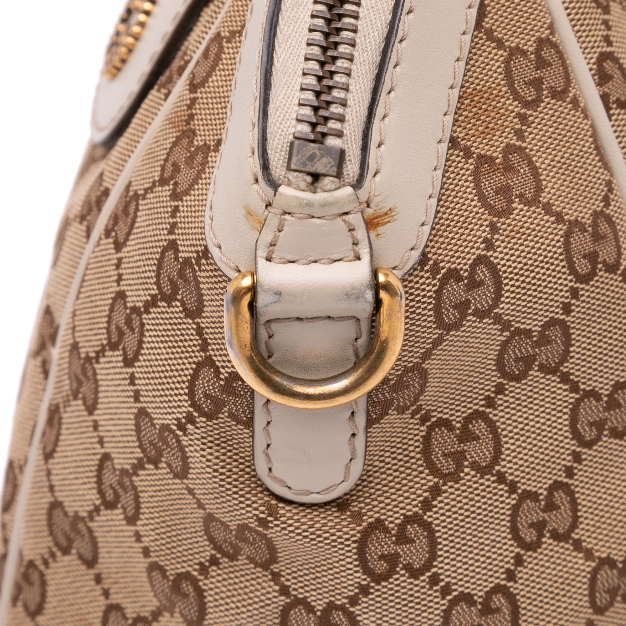 Gucci | Pre-Owned GG Canvas Scarlett Satchel | Brown/Beige/WhiteWhite