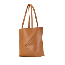 Loewe | Pre-Owned Medium Shiny Calfskin Puzzle Fold Tote | Brown
