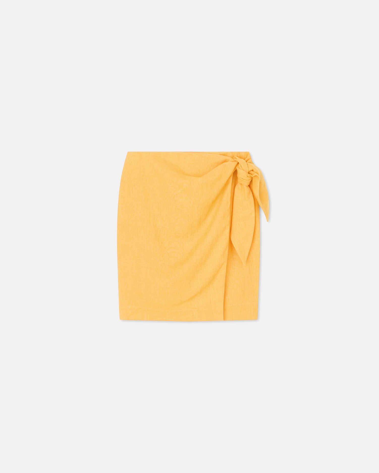 Keona Linen Wrap Skirt | Orange Pf23