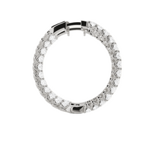 Womens | Inside Out Hoop Earrings | Sterling Silver | 5 CTW Round Cut Lab Grown Diamond | G-SI