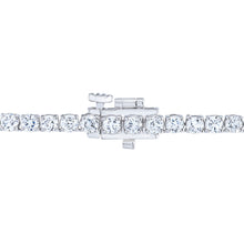 Womens | Tennis Necklace | 14K White Gold | 7 CTW Round Cut Lab Grown Diamond | F-VS