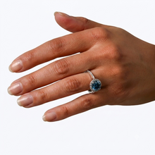 Womens | Side Stone Solitaire Engagement Ring | 14K White Gold | 2.50 CTW Round Cut Lab Grown Diamond | Blue-VS1