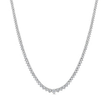 Womens | Riviera Tennis Necklace | 14K White Gold | 3 CTW Round Cut Lab Grown Diamond | I-J-I1