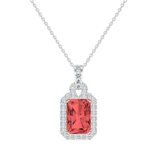Womens | Halo Solitaire Pendant Necklace | 14K Two Tone Gold | 2.6 CTW Round Cut Lab Grown Diamond | F-VS