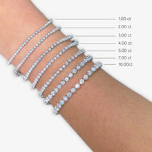 Womens | Tennis Bracelet | 14K White Gold | 14 CTW Round Cut Lab Grown Diamond | F-VS2