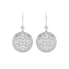 Womens | Halo Leverback Drop Earrings | 14K White Gold | 2.50 CTW Round Cut Lab Grown Diamond | E-VS1